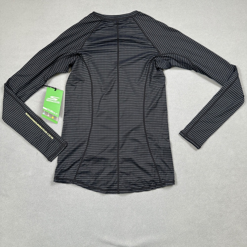 NWT Skechers Go Golf Shirt Womens XS Black Layer Top Stripe Long Sleeve UPF 25 - Picture 2 of 11
